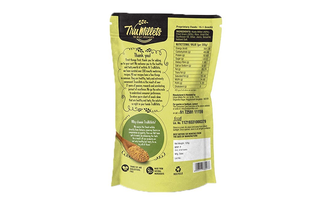 TruMillets Millet Murukku    Pack  125 grams